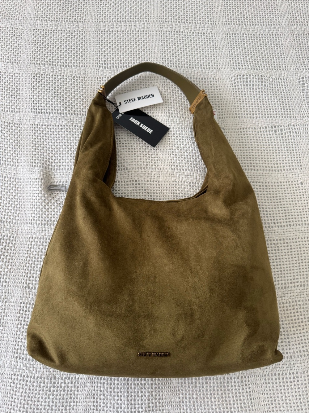 Steve Madden Olive Faux Suede Hobo Shoulder Bag